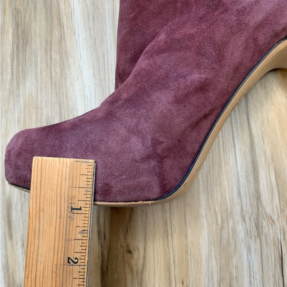SAM EDELMAN Purple Suede Ankle Booties "Keaton" Hidden Platform Heels Size 7.5 - Picture 10 of 11